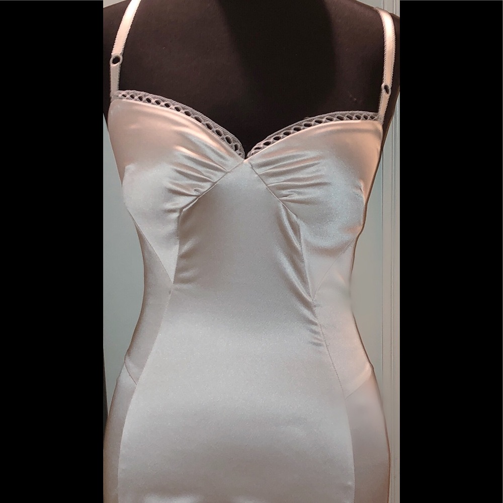 Dolce & Gabbana silver satin slip dress